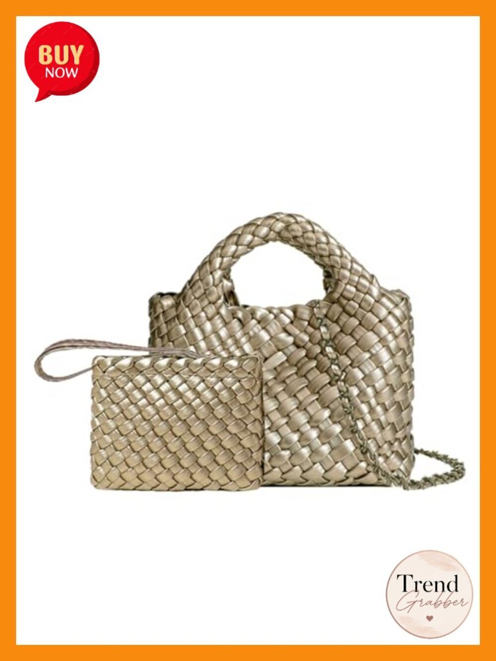 Woven Vegan Leather Small Crossbody Handbag with Coin Purse